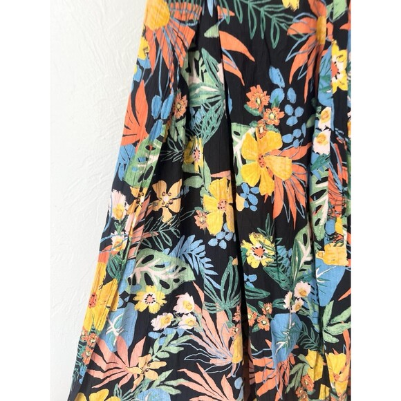 Angie Women’s Lightweight Wide Leg Floral Boho Pull On Large Slit Tropical - Picture 8 of 9